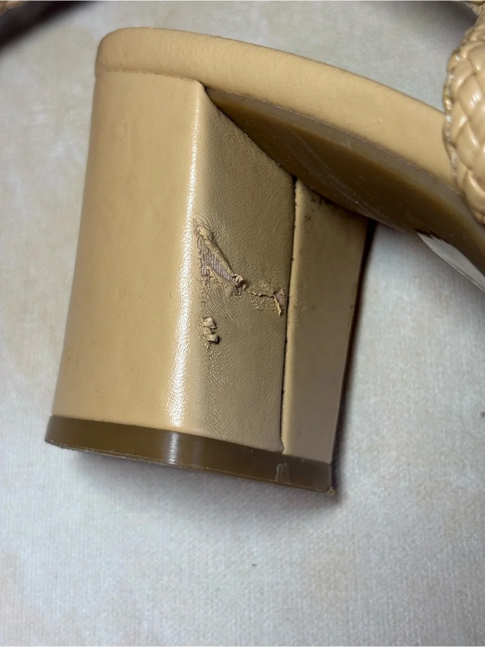 Nine West Women's Tan Nude Bamboo Woven Slingback Pumps, size 9.5
